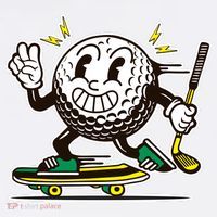 Funny Retro Cartoon Skateboarding Golf Ball Baby Bodysuit thumb 2
