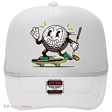 Funny Retro Cartoon Skateboarding Golf Ball Hat