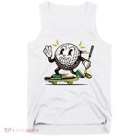 Funny Retro Cartoon Skateboarding Golf Ball Tank Top thumb 0
