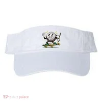 Funny Retro Cartoon Skateboarding Golf Ball Visor thumb 0
