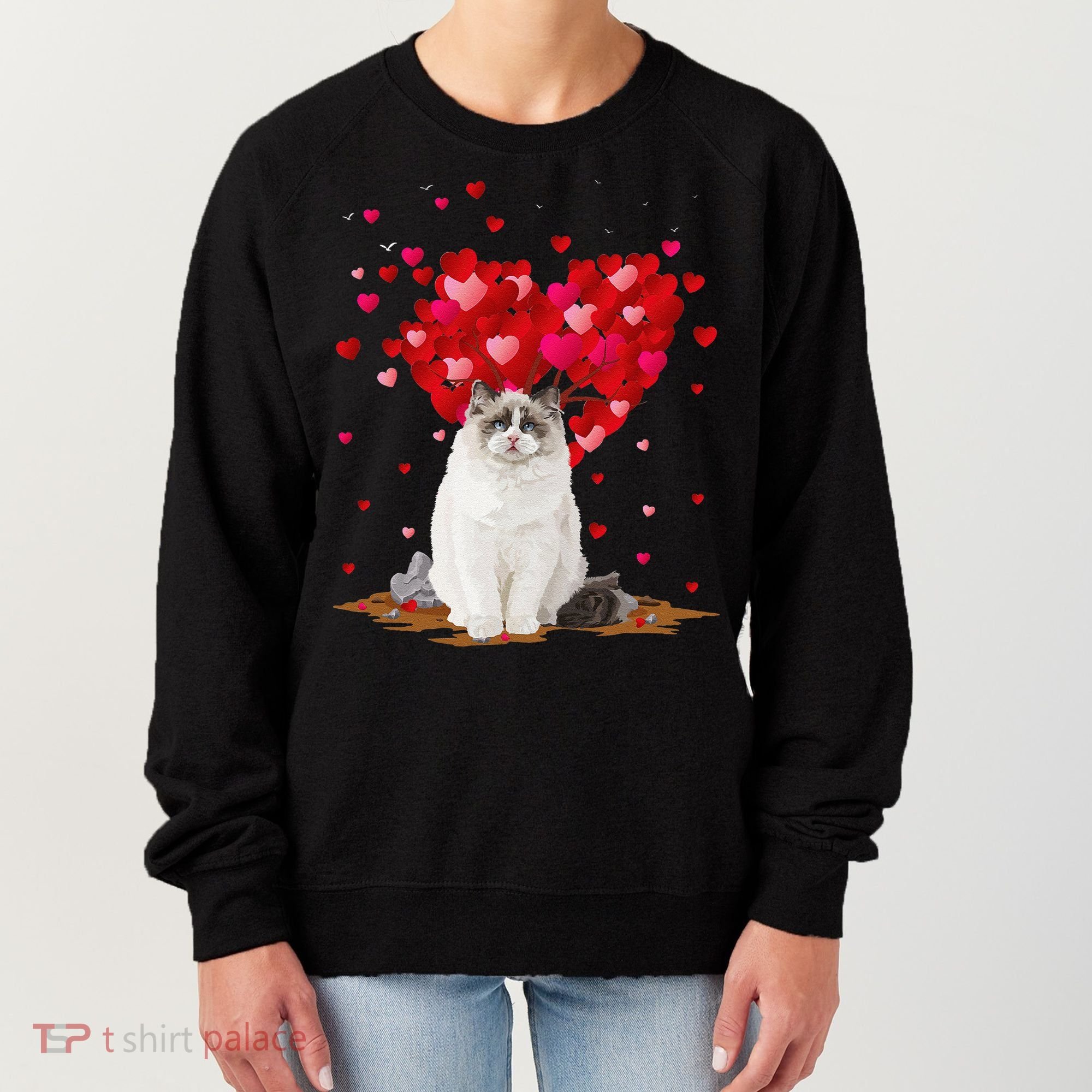 Funny Ragdoll Cat Animal Lover Ragdoll Cat Valentine's Day Women's Sweatshirt