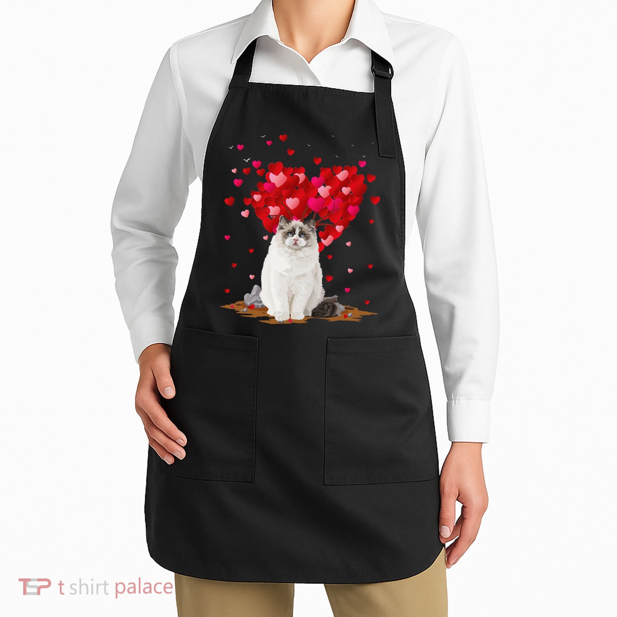Funny Ragdoll Cat Animal Lover Ragdoll Cat Valentine's Day Apron