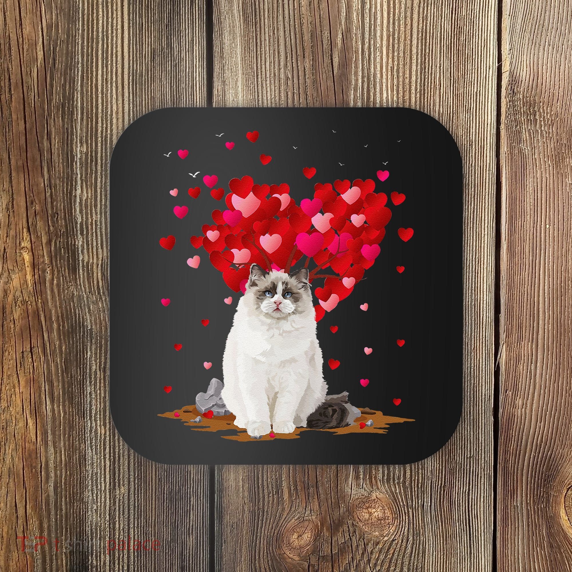 Funny Ragdoll Cat Animal Lover Ragdoll Cat Valentine's Day Coaster