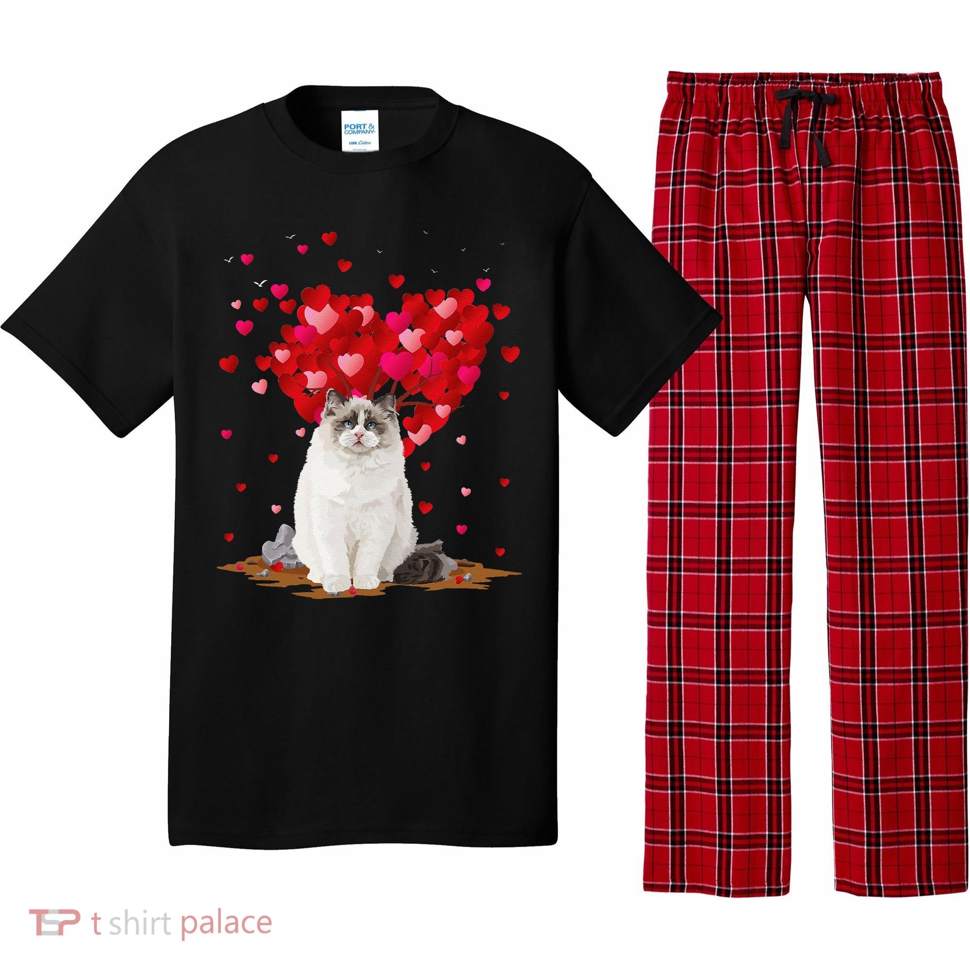 Funny Ragdoll Cat Animal Lover Ragdoll Cat Valentine's Day Pajama Set