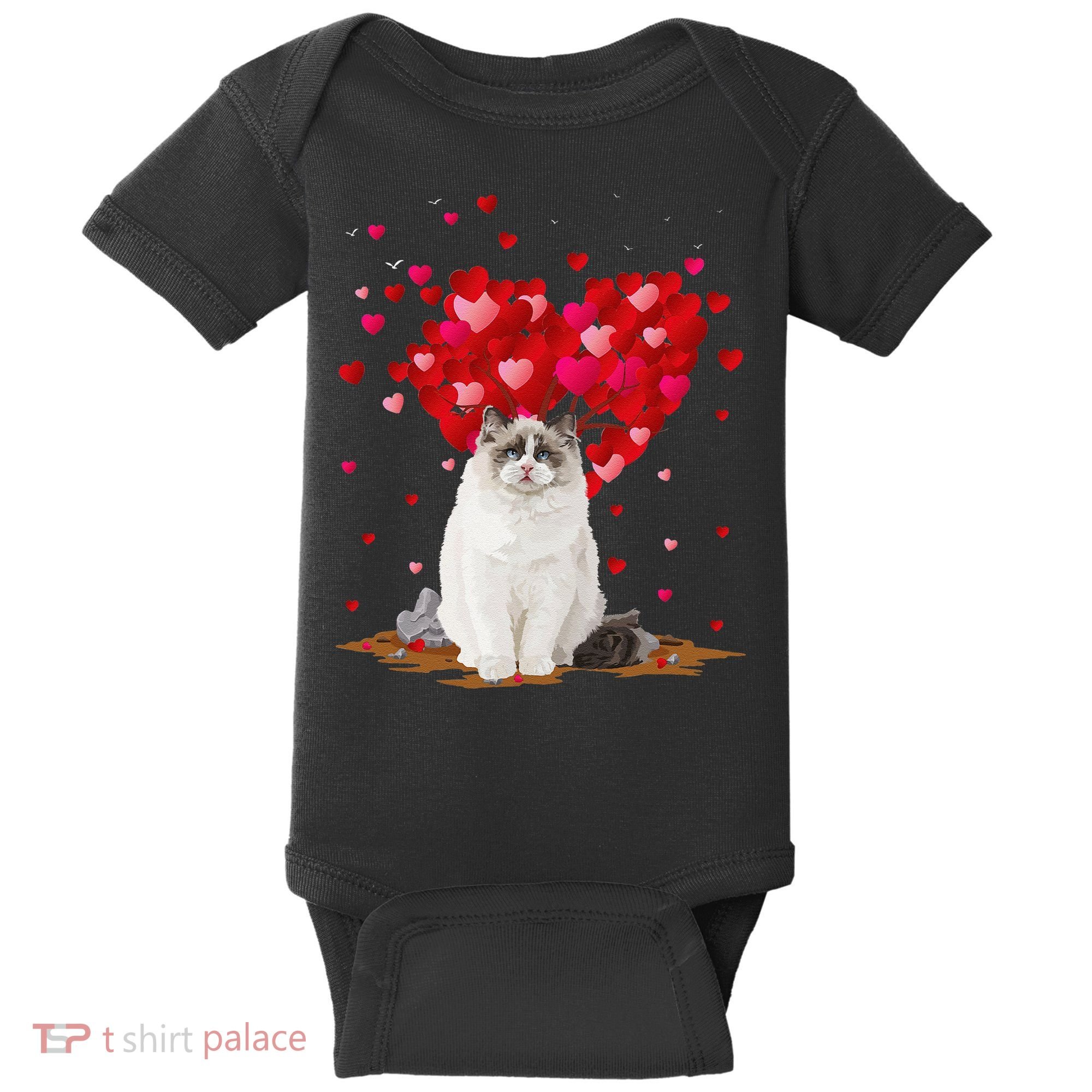 Funny Ragdoll Cat Animal Lover Ragdoll Cat Valentine's Day Baby Bodysuit