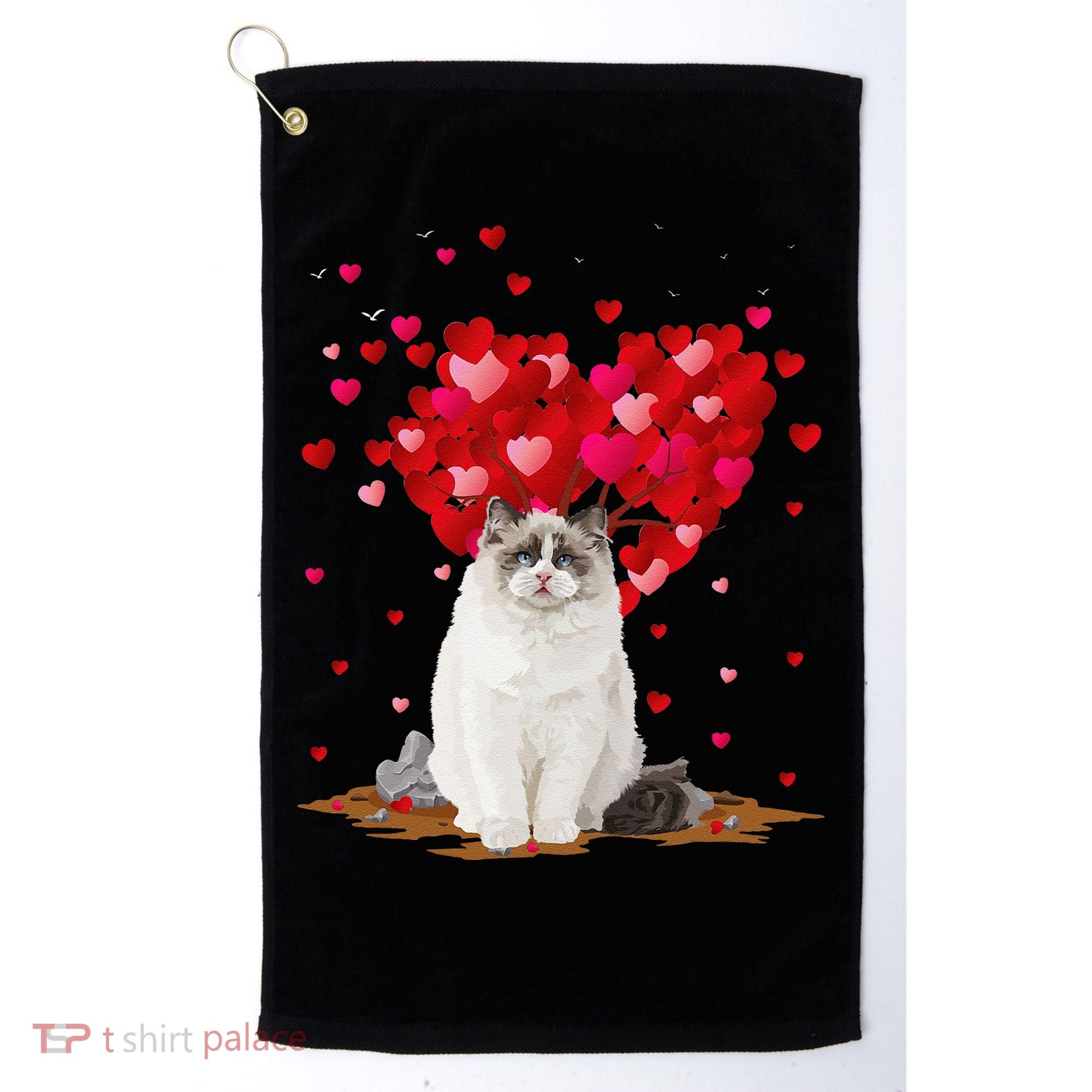 Funny Ragdoll Cat Animal Lover Ragdoll Cat Valentine's Day Golf Towel
