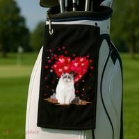 Funny Ragdoll Cat Animal Lover Ragdoll Cat Valentine's Day Golf Towel thumb 2