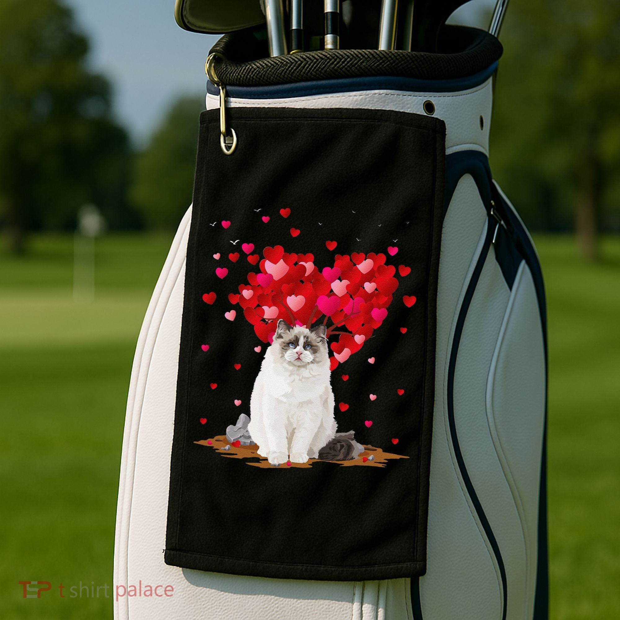 Funny Ragdoll Cat Animal Lover Ragdoll Cat Valentine's Day Golf Towel