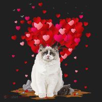 Funny Ragdoll Cat Animal Lover Ragdoll Cat Valentine's Day Golf Towel thumb 3