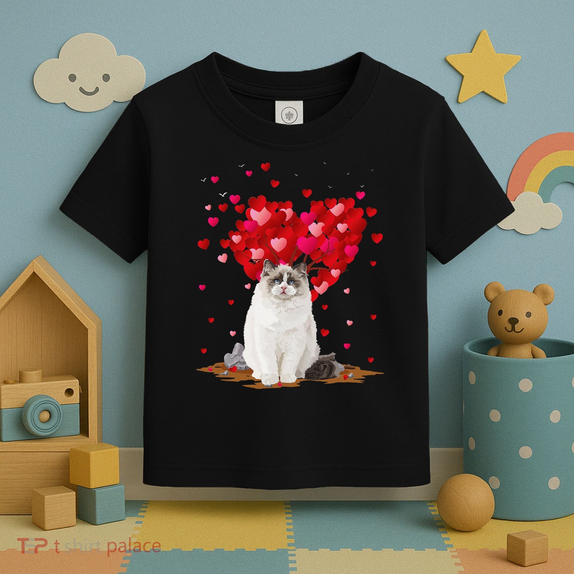 Funny Ragdoll Cat Animal Lover Ragdoll Cat Valentine's Day Toddler T-Shirt