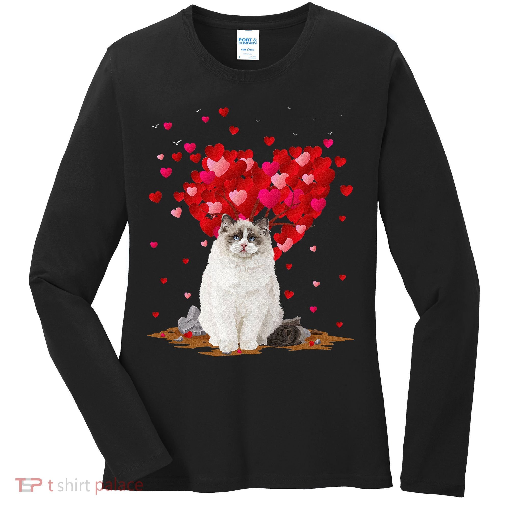 Funny Ragdoll Cat Animal Lover Ragdoll Cat Valentine's Day Women's Long Sleeve Shirt