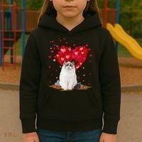 Funny Ragdoll Cat Animal Lover Ragdoll Cat Valentine's Day Kids Hoodie thumb 3