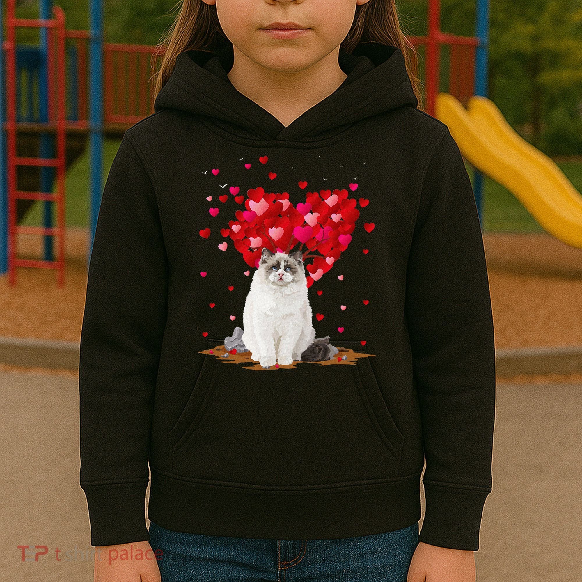 Funny Ragdoll Cat Animal Lover Ragdoll Cat Valentine's Day Kids Hoodie