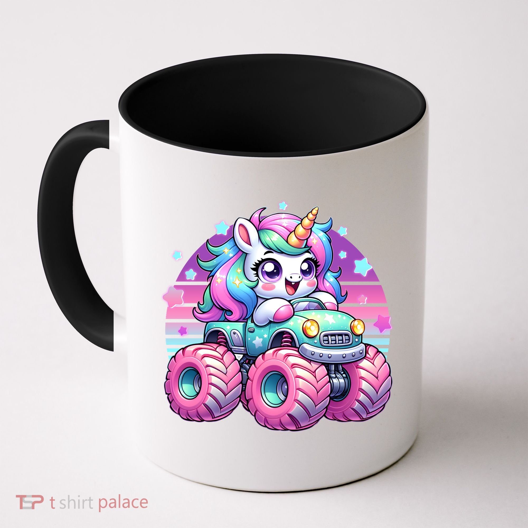 Funny Retro Cute Unicorn Monster Truck Coffee Mug