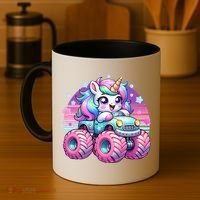 Funny Retro Cute Unicorn Monster Truck Coffee Mug thumb 4
