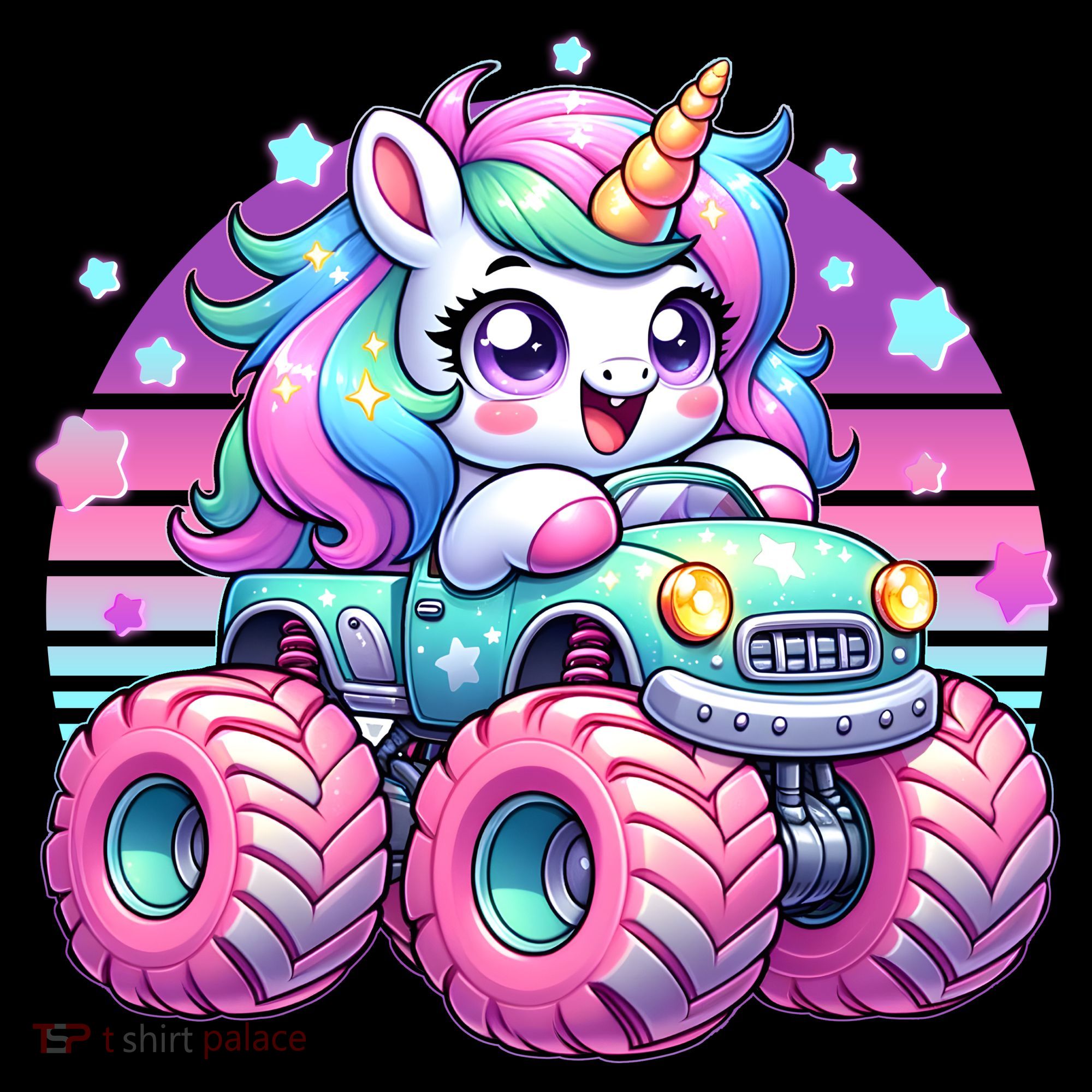 Funny Retro Cute Unicorn Monster Truck Coffee Mug