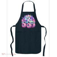 Funny Retro Cute Unicorn Monster Truck Apron thumb 0