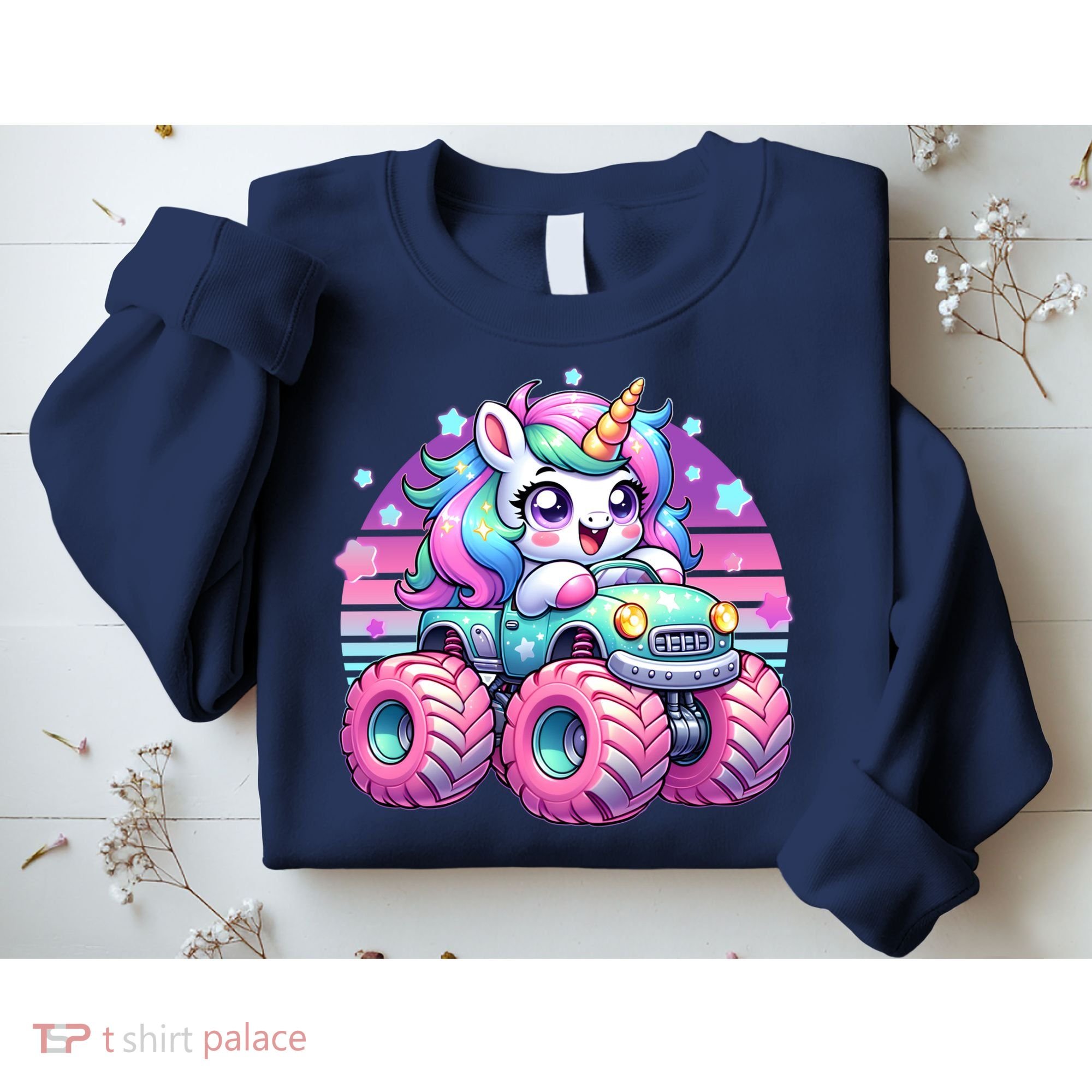 Funny Retro Cute Unicorn Monster Truck Sweatshirt