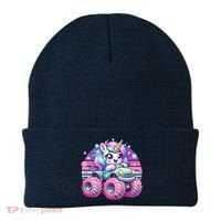Funny Retro Cute Unicorn Monster Truck Beanie thumb 0