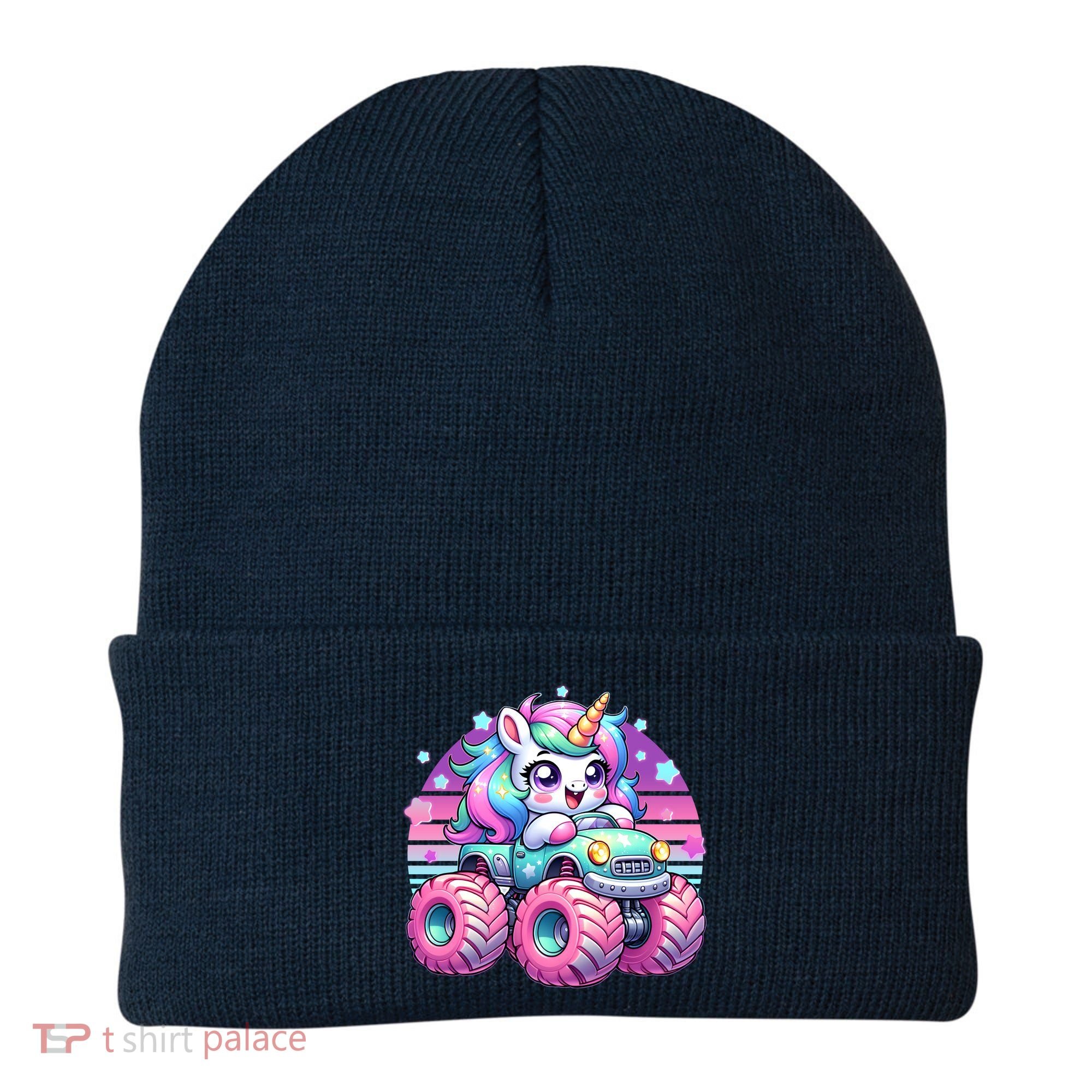 Funny Retro Cute Unicorn Monster Truck Beanie