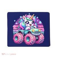 Funny Retro Cute Unicorn Monster Truck Mousepad thumb 0