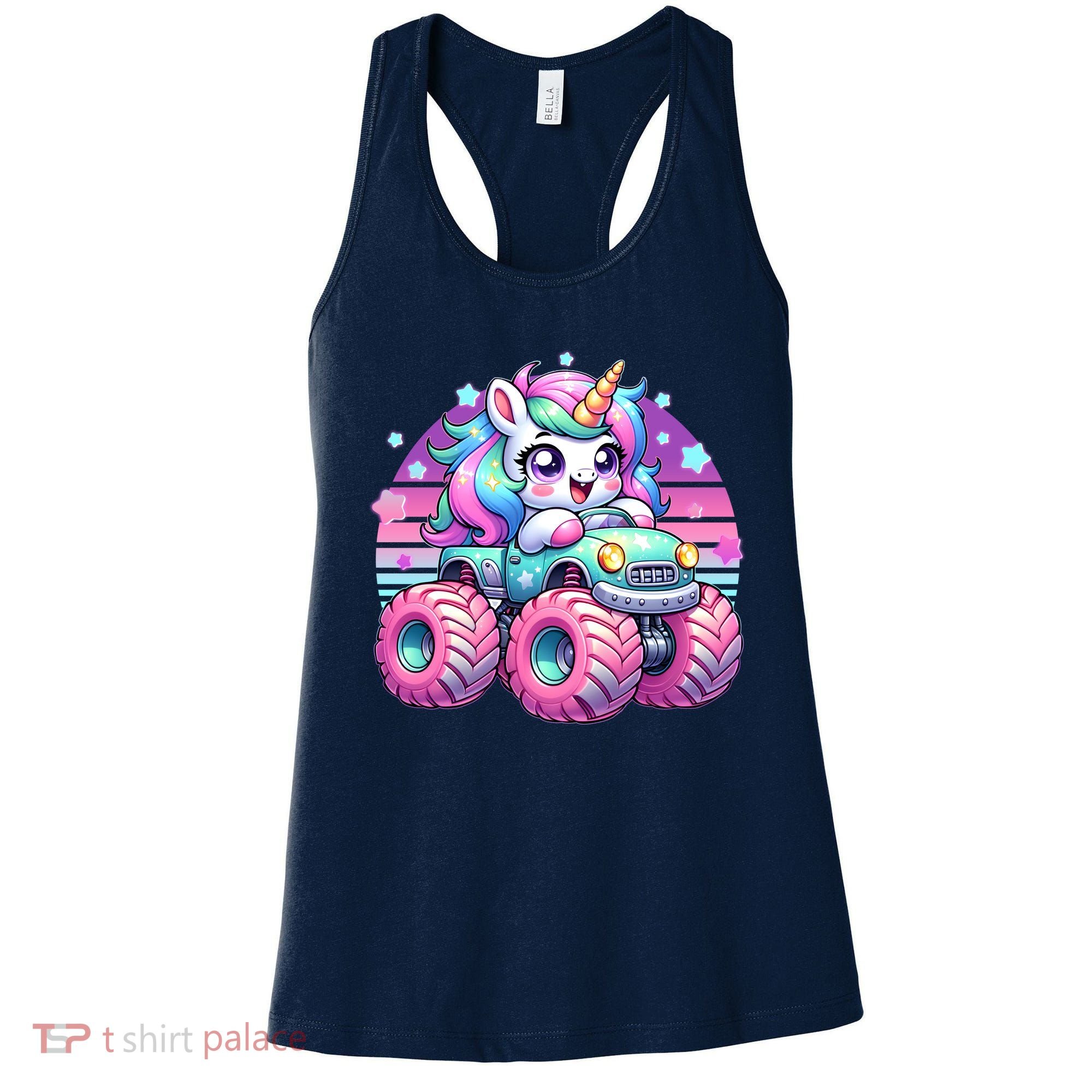 Funny Retro Cute Unicorn Monster Truck Women's Tank Top