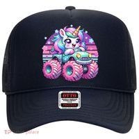 Funny Retro Cute Unicorn Monster Truck Hat thumb 0