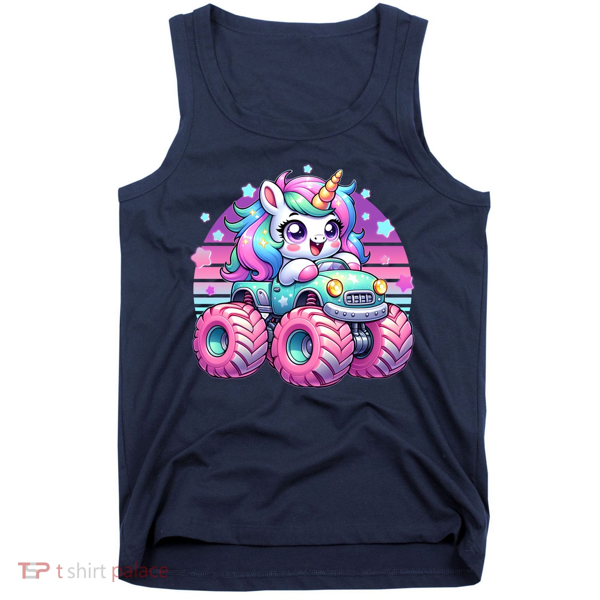 Funny Retro Cute Unicorn Monster Truck Tank Top