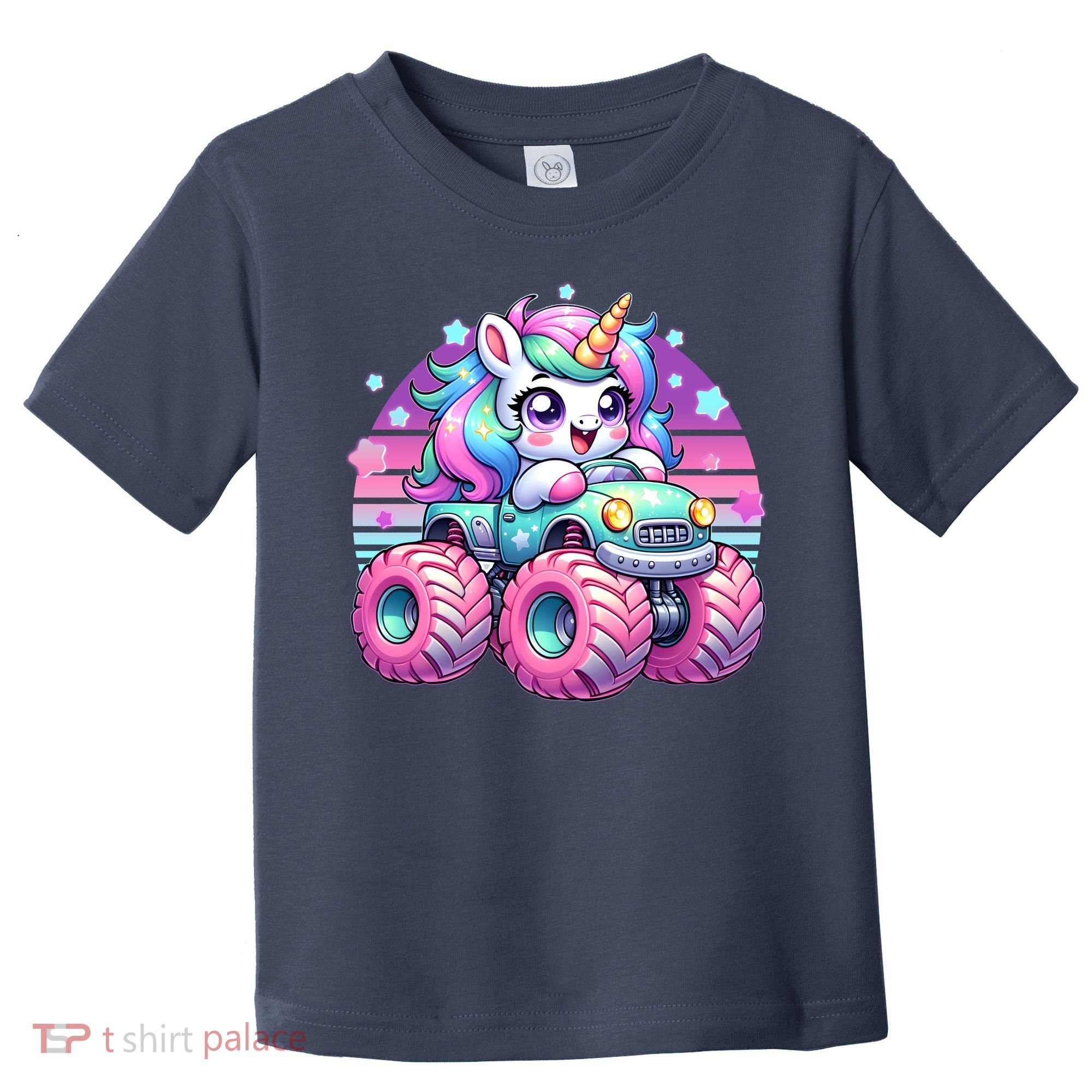 Funny Retro Cute Unicorn Monster Truck Toddler T-Shirt