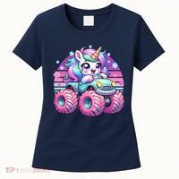 Funny Retro Cute Unicorn Monster Truck Women's T-Shirt thumb 0