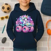 Funny Retro Cute Unicorn Monster Truck Kids Hoodie thumb 2