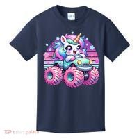 Funny Retro Cute Unicorn Monster Truck Kids T-Shirt thumb 0