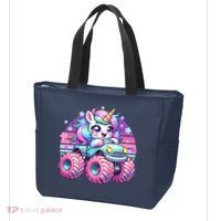 Funny Retro Cute Unicorn Monster Truck Tote Bag thumb 3
