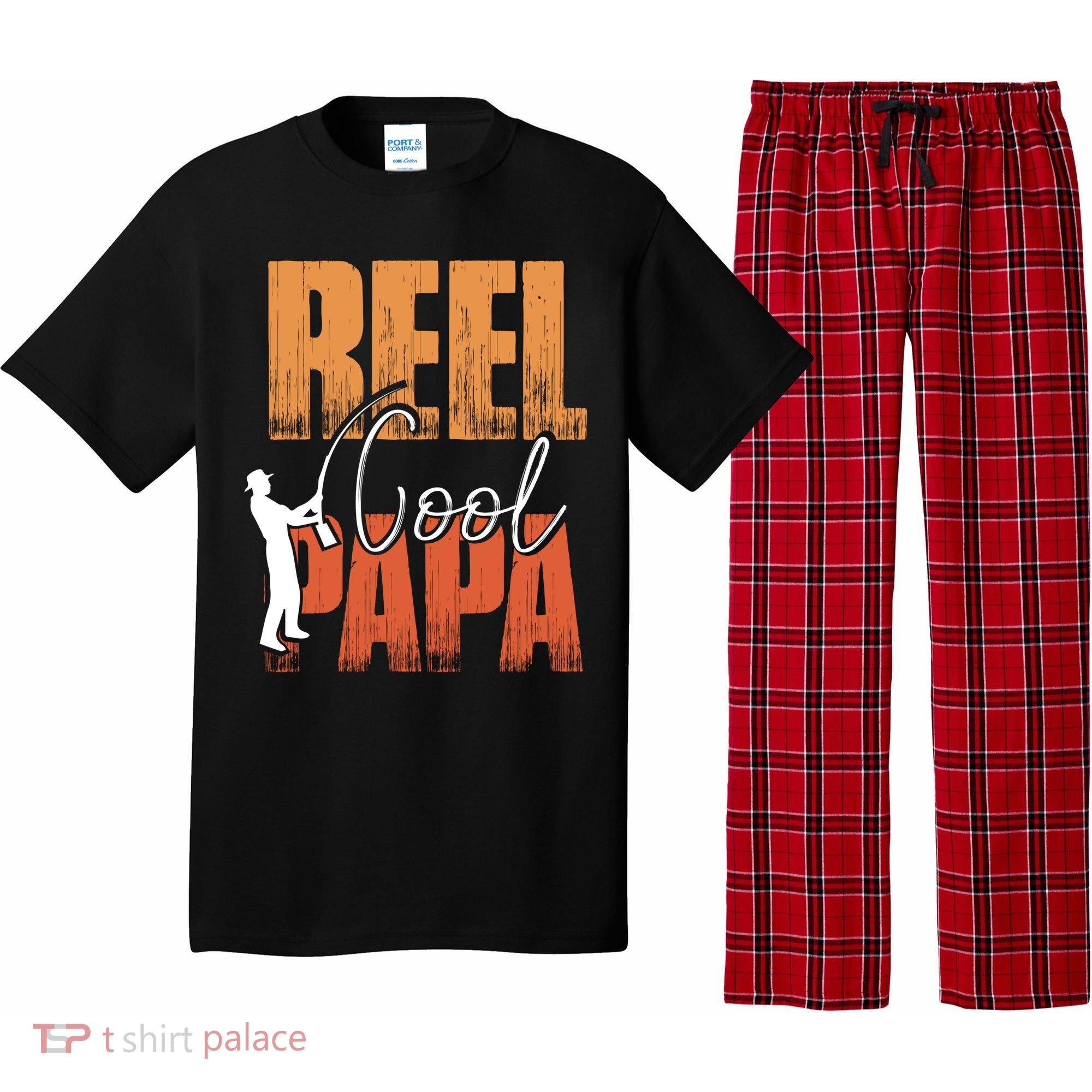 Fishing Reel Cool Papa Fisher Daddy Father's Day Gift Pajama Set