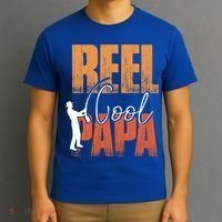 Fishing Reel Cool Papa Fisher Daddy Father's Day Gift T-Shirt thumb 3