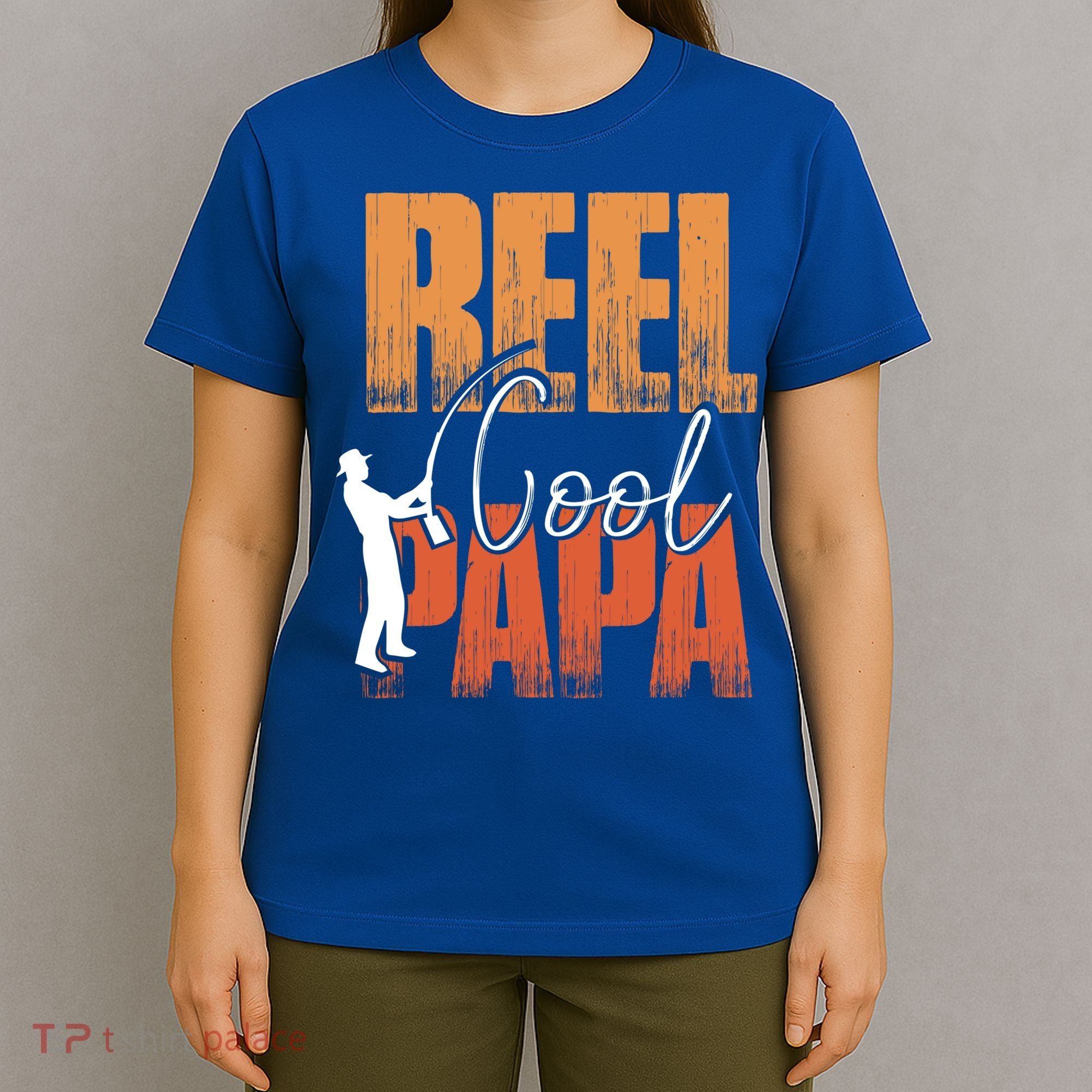 Fishing Reel Cool Papa Fisher Daddy Father's Day Gift T-Shirt