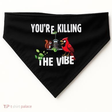Funny Red Cardinal Squirrel Feeder Bird Watcher Killing Vibe USA-Made Doggie Bandana