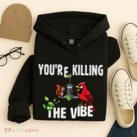 Funny Red Cardinal Squirrel Feeder Bird Watcher Killing Vibe Hoodie thumb 4
