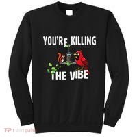 Funny Red Cardinal Squirrel Feeder Bird Watcher Killing Vibe Sweatshirt thumb 0