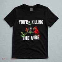 Funny Red Cardinal Squirrel Feeder Bird Watcher Killing Vibe T-Shirt thumb 5