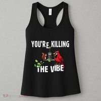 Funny Red Cardinal Squirrel Feeder Bird Watcher Killing Vibe Women's Tank Top thumb 3