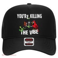 Funny Red Cardinal Squirrel Feeder Bird Watcher Killing Vibe Hat thumb 0
