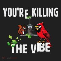 Funny Red Cardinal Squirrel Feeder Bird Watcher Killing Vibe Hat thumb 2
