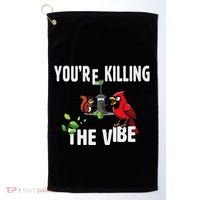 Funny Red Cardinal Squirrel Feeder Bird Watcher Killing Vibe Golf Towel thumb 0