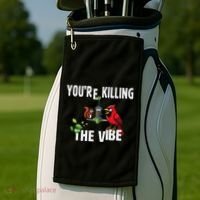 Funny Red Cardinal Squirrel Feeder Bird Watcher Killing Vibe Golf Towel thumb 2