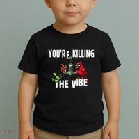 Funny Red Cardinal Squirrel Feeder Bird Watcher Killing Vibe Toddler T-Shirt thumb 2
