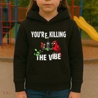 Funny Red Cardinal Squirrel Feeder Bird Watcher Killing Vibe Kids Hoodie thumb 3