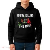 Funny Red Cardinal Squirrel Feeder Bird Watcher Killing Vibe Kids Hoodie thumb 4