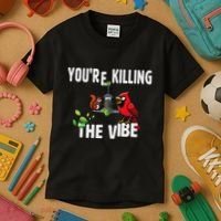 Funny Red Cardinal Squirrel Feeder Bird Watcher Killing Vibe Kids T-Shirt thumb 3