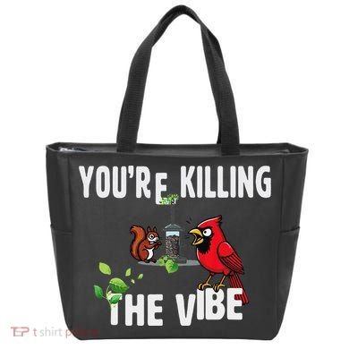 Funny Red Cardinal Squirrel Feeder Bird Watcher Killing Vibe Tote Bag
